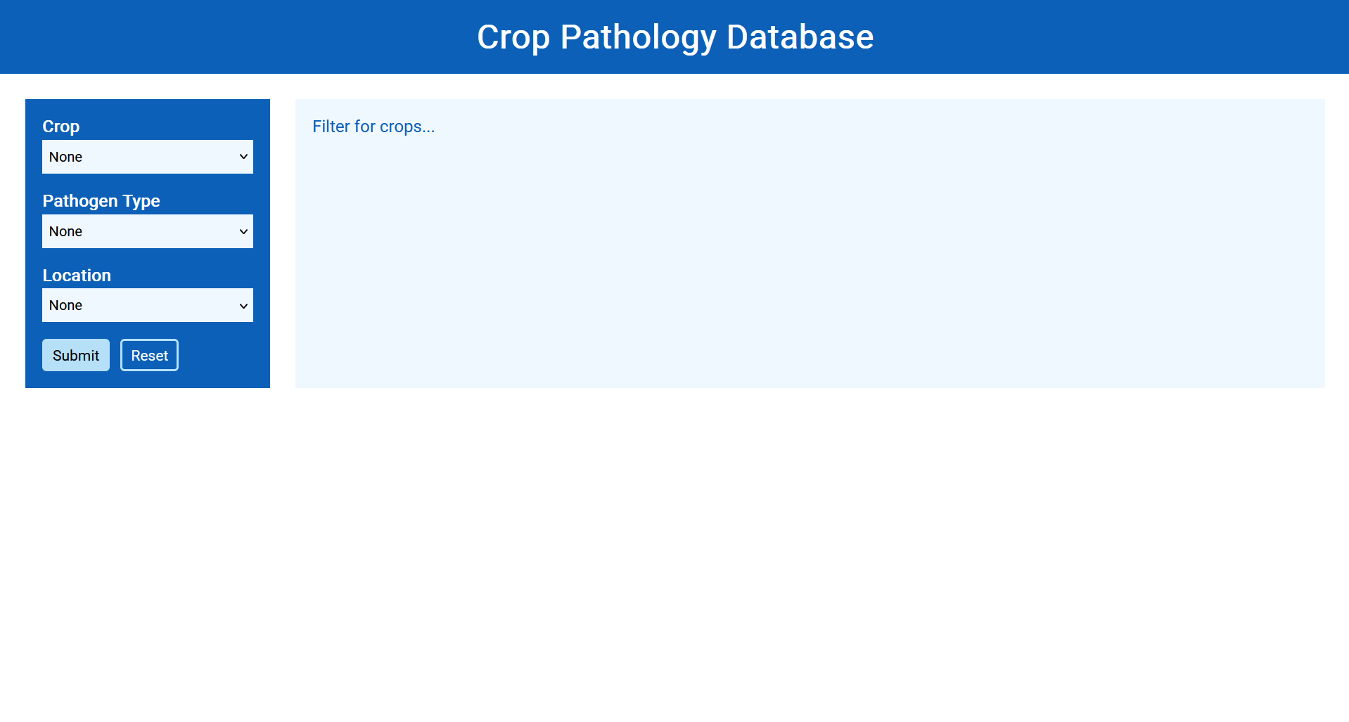 Crop Pathology Database
